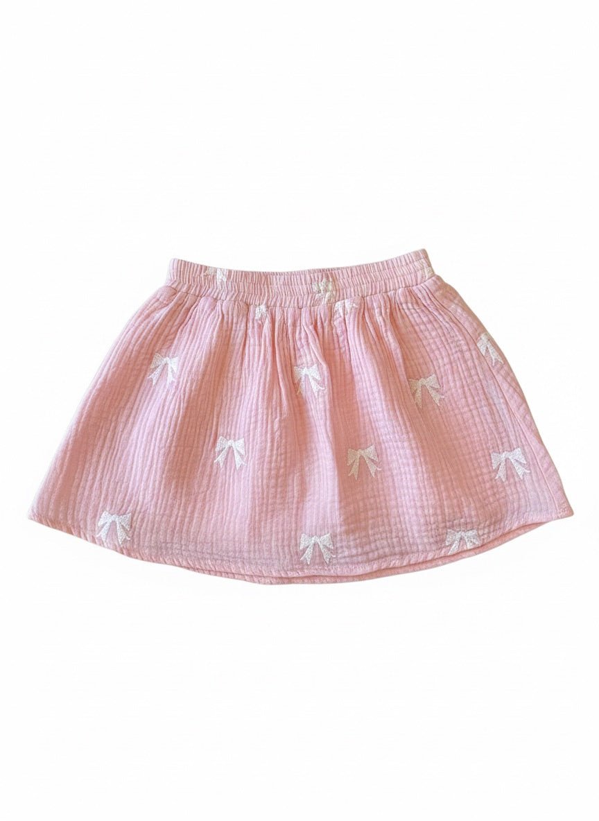 Design History Girls Bow Skort in Pink Posies