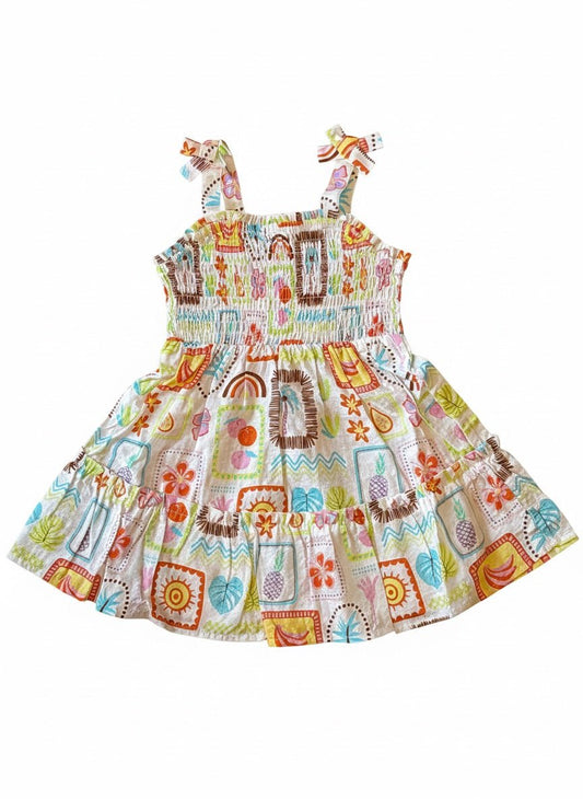 Design History Girls Market Day Sundress in White