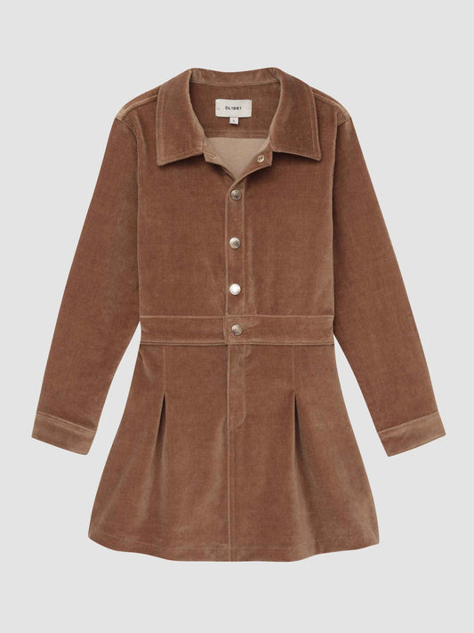 DL1961 Kids Manning Dress in Teakwood