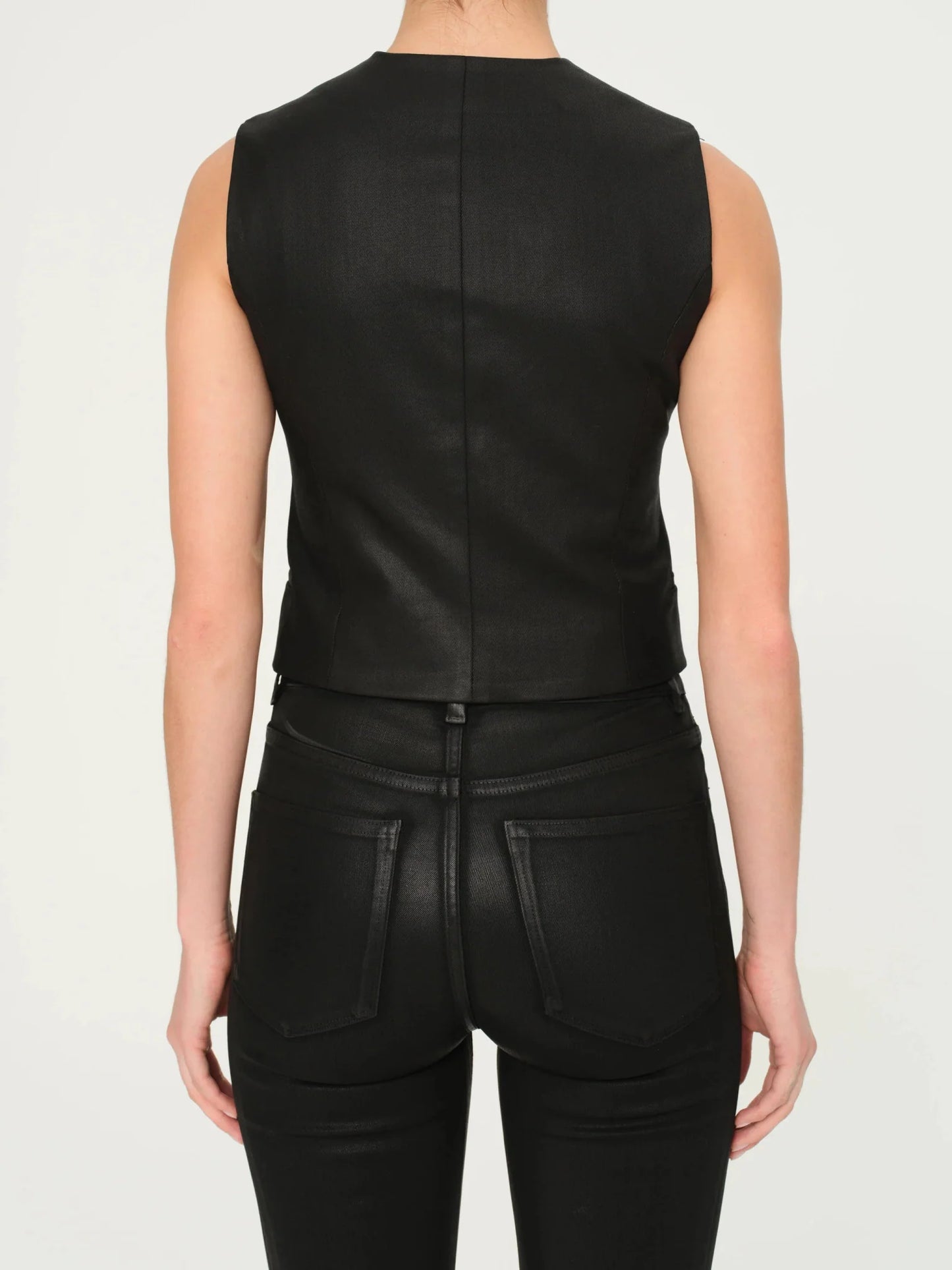 DL1961 Tailored Vest in Black Coated
