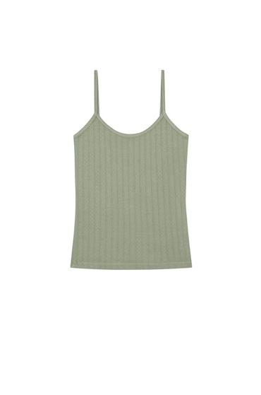 Donni The Pointelle Cami Tank in Dill