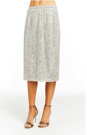 Drew Oaklynn Sequin Skirt in Stone
