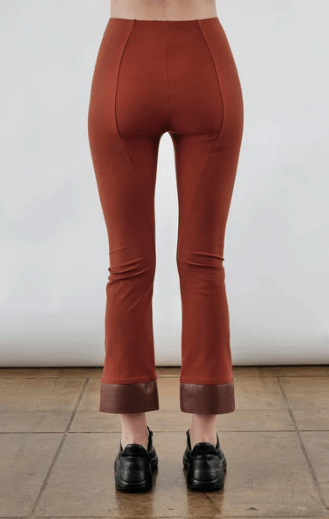 Elaine Kim Olga Legging with Vegan Leather Trim in Brick
