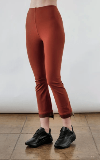 Elaine Kim Olga Legging with Vegan Leather Trim in Brick