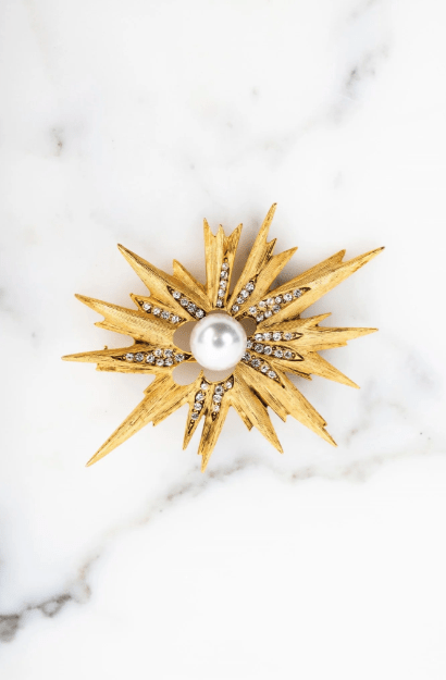 Elizabeth Cole Starburst Pin in Gold