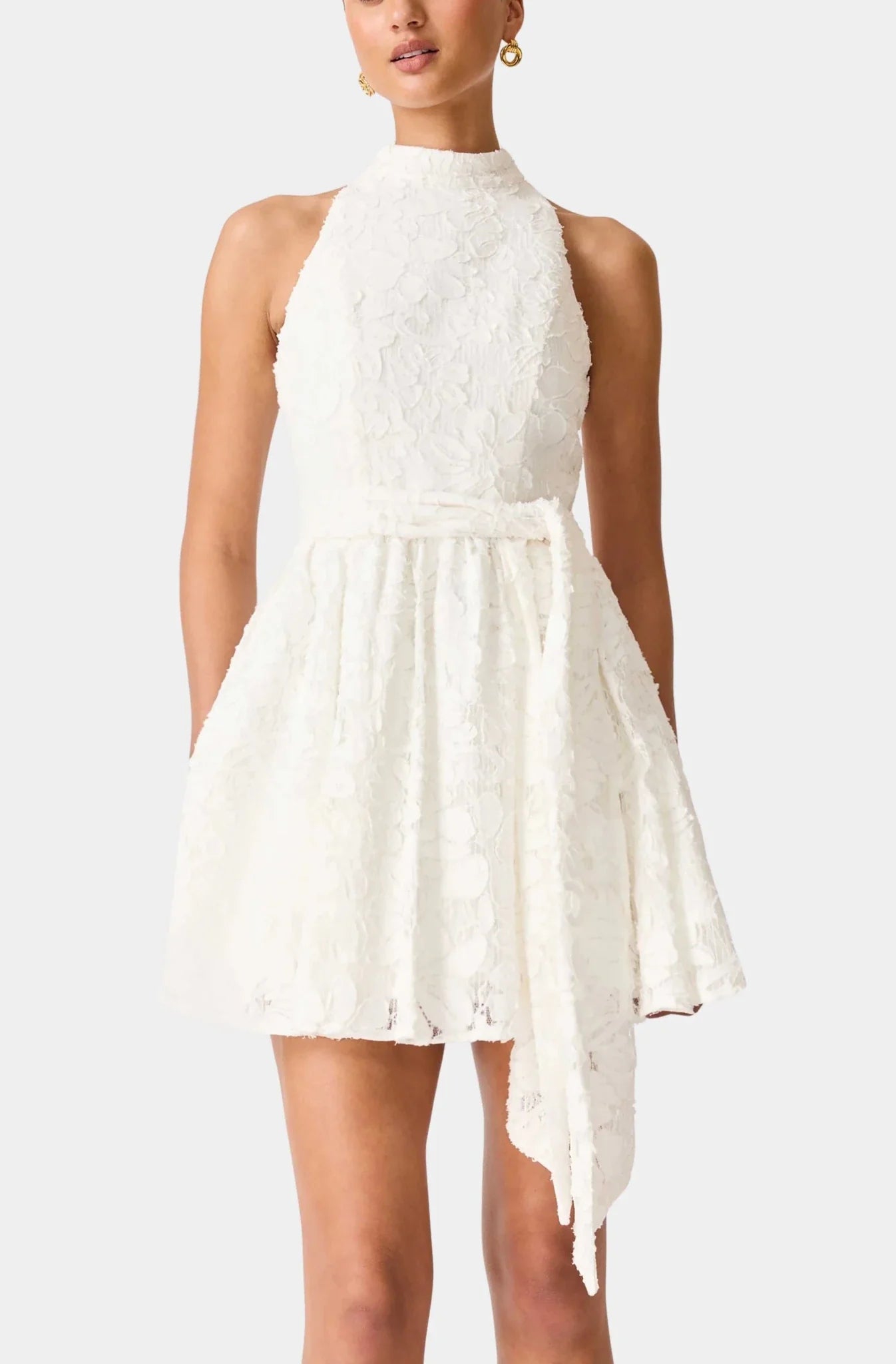 Elliatt Edellie Halter Mini Dress in White