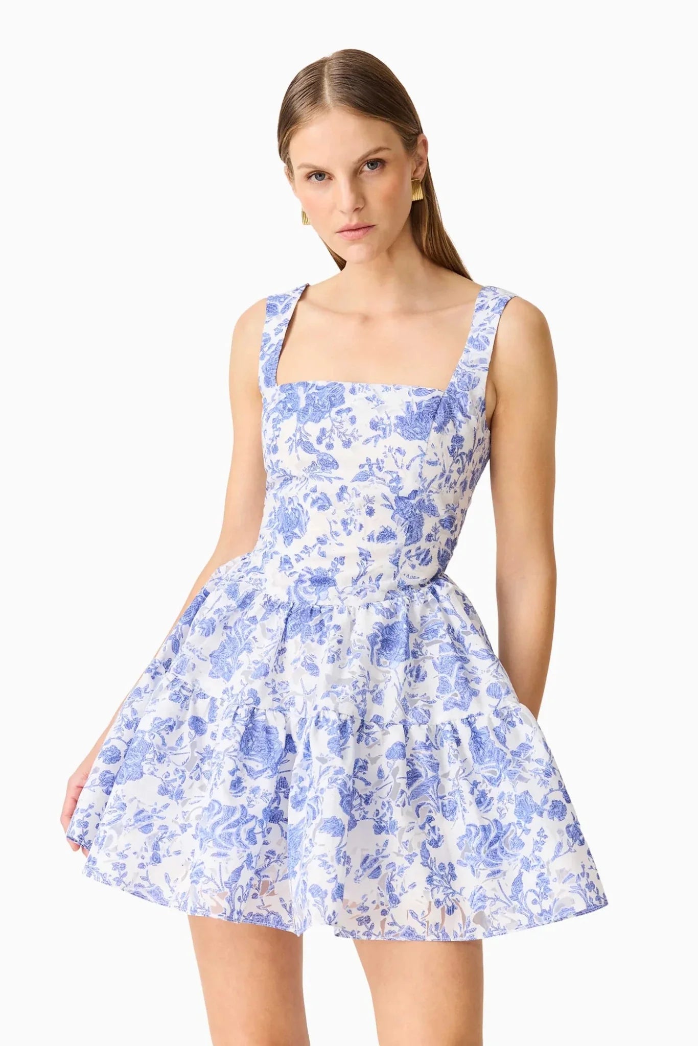 Elliatt Elin A-Line Mini Dress in Blue Floral