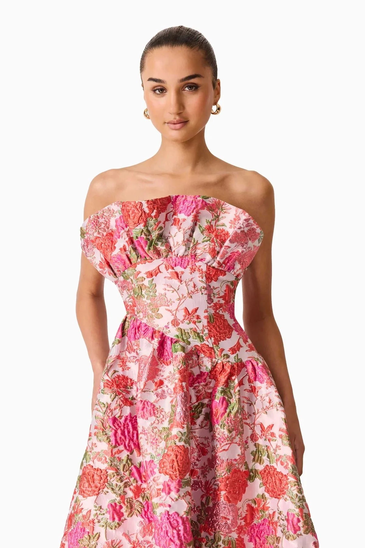 Elliatt Floralie Strapless Gown in Pink Floral