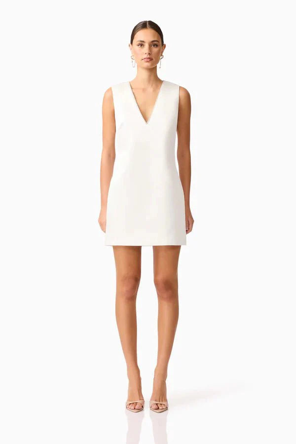 Elliatt Livia Shift Mini Dress in White