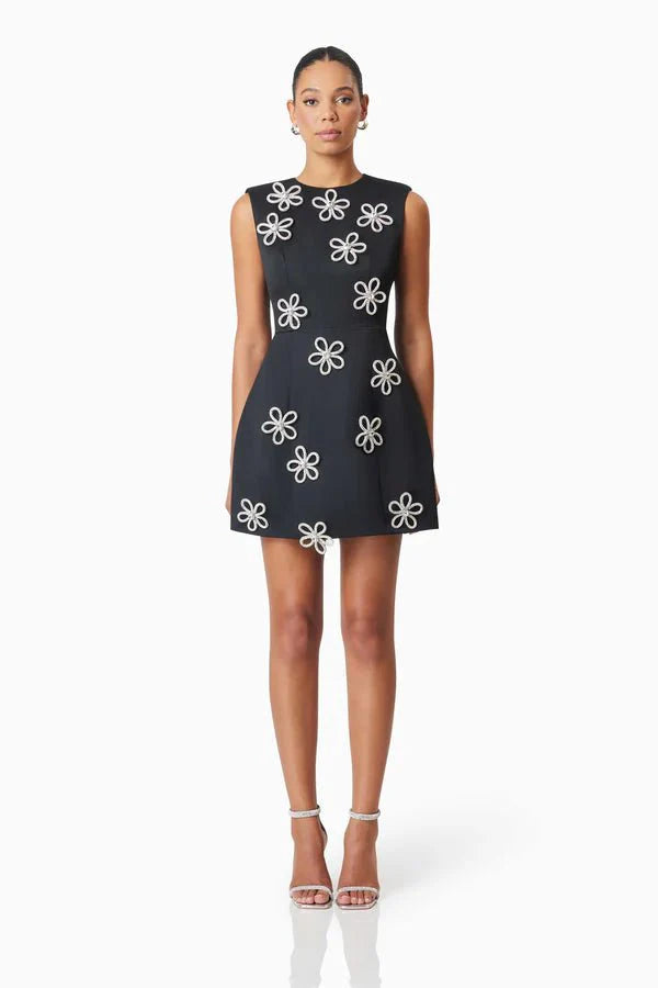 Elliatt Maiara Diamante Mini Dress in Black