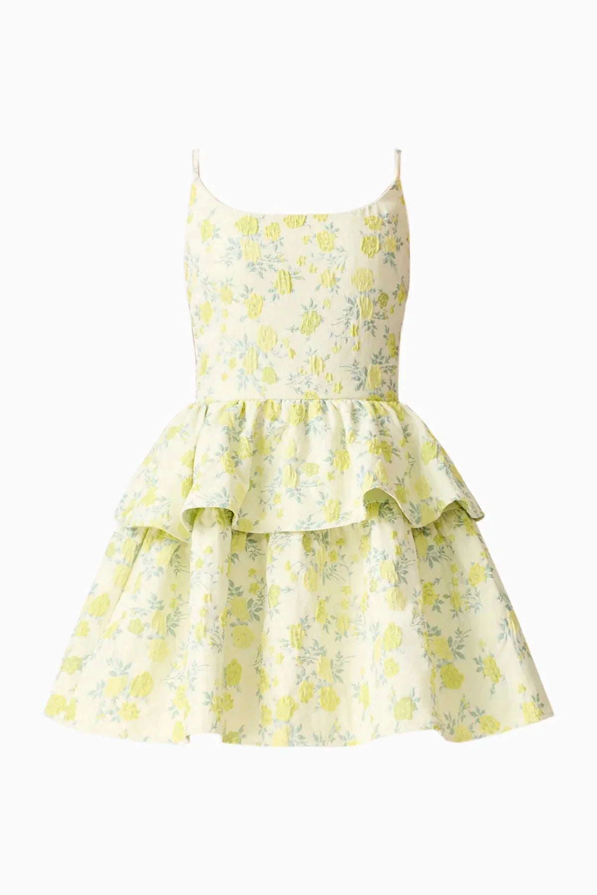 Elliatt Posey Jacquard Mini Dress in Green Floral