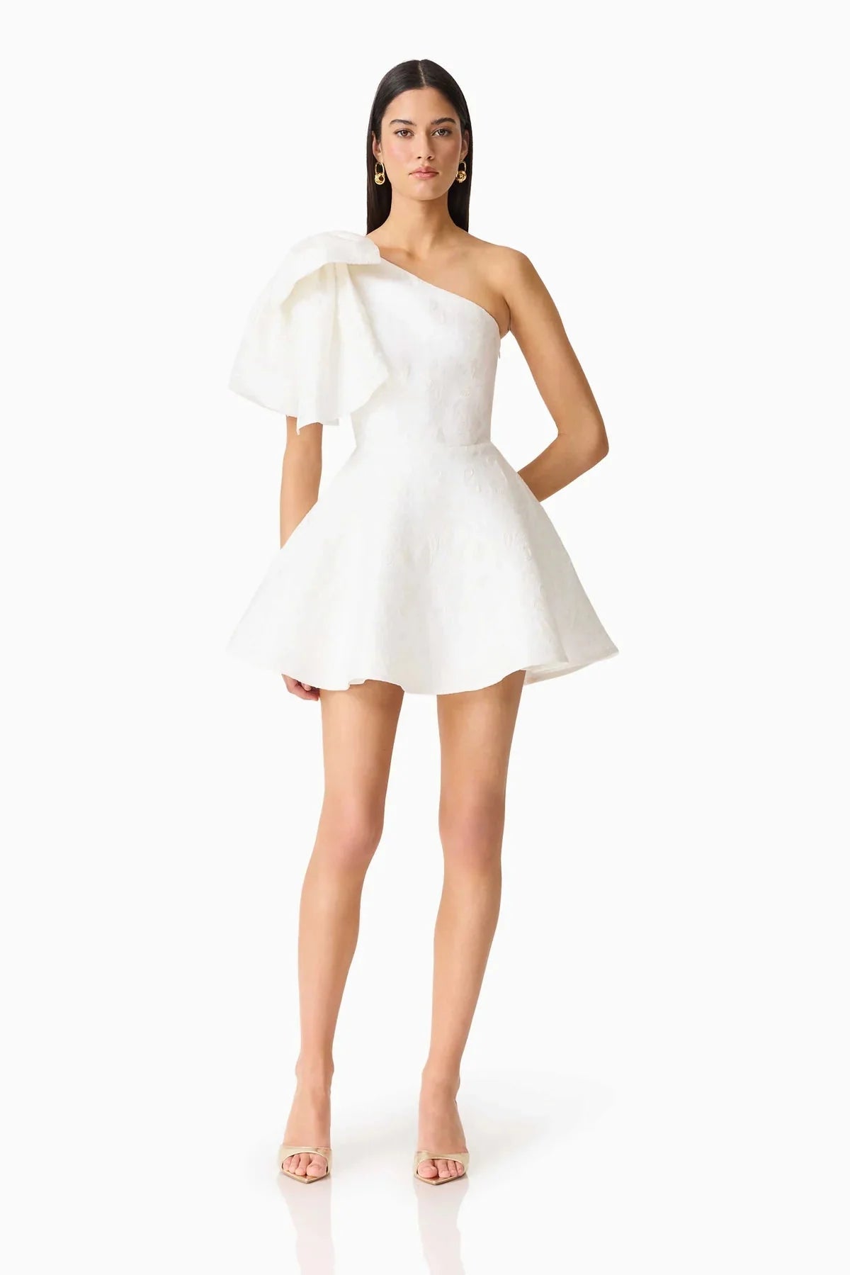 Elliatt Saffron Asymmetrical Mini Dress in White