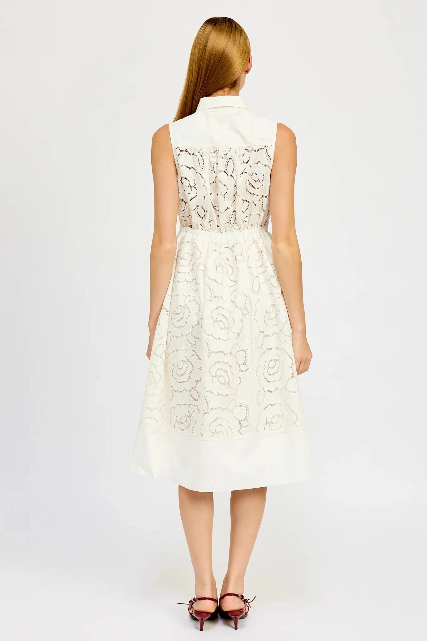 En Saison Chloe Belted Midi Dress in White