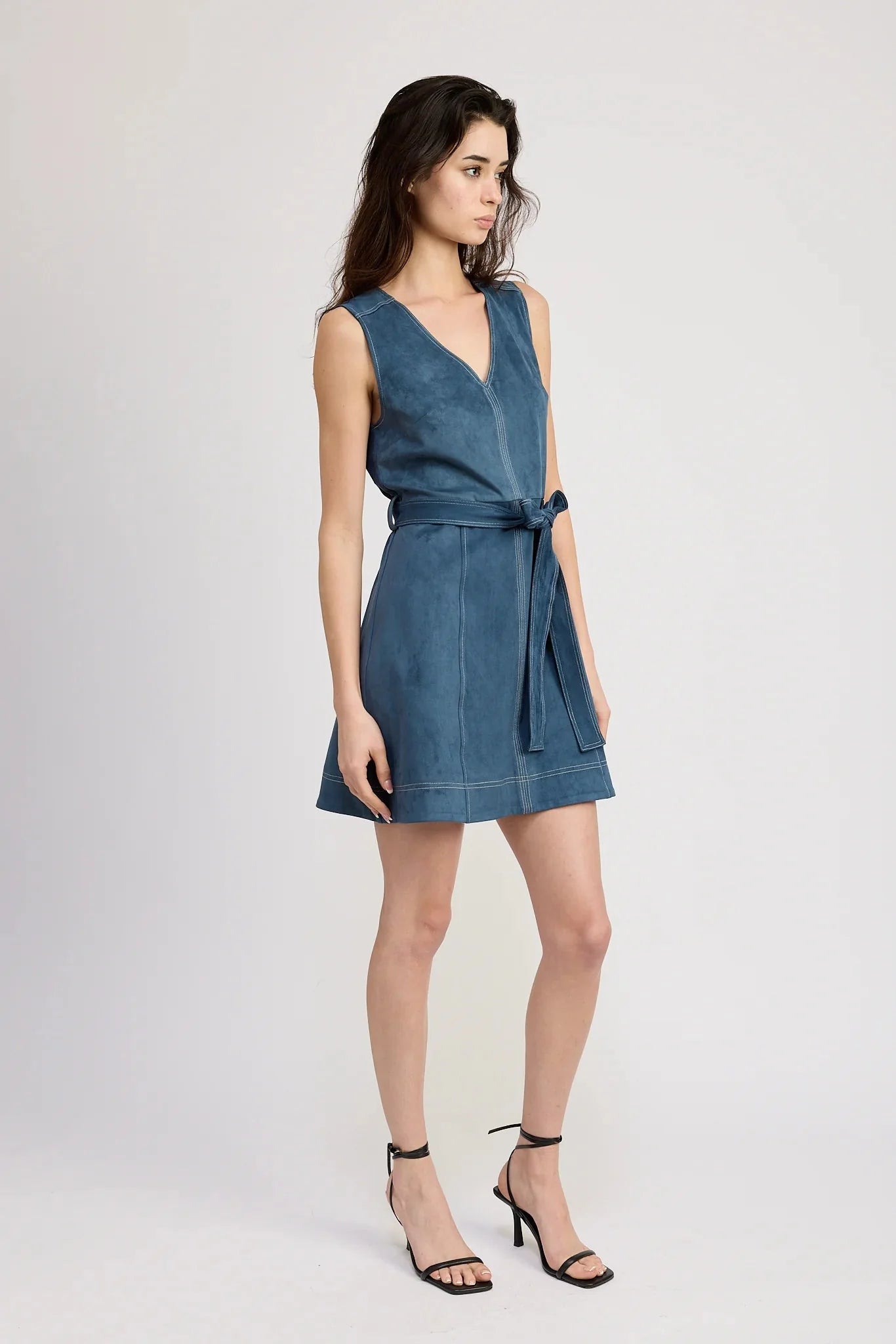 En Saison Robin Mini Dress in Midnight Teal