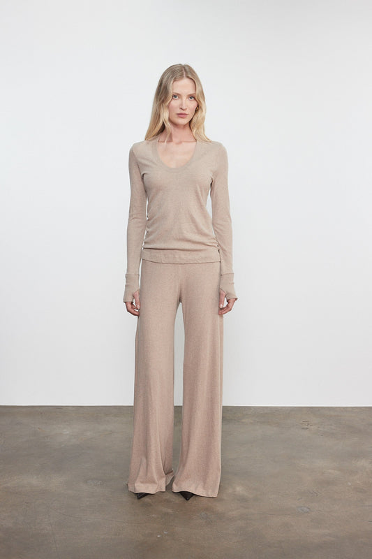 Enza Costa Cashmere Easy Cuffed U in Walnut