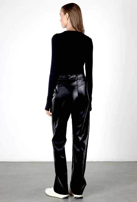 Enza Costa Cashmere Easy Cuffed U Top in Black