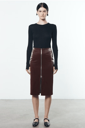Enza Costa Cashmere LS Crew Bodysuit in Black