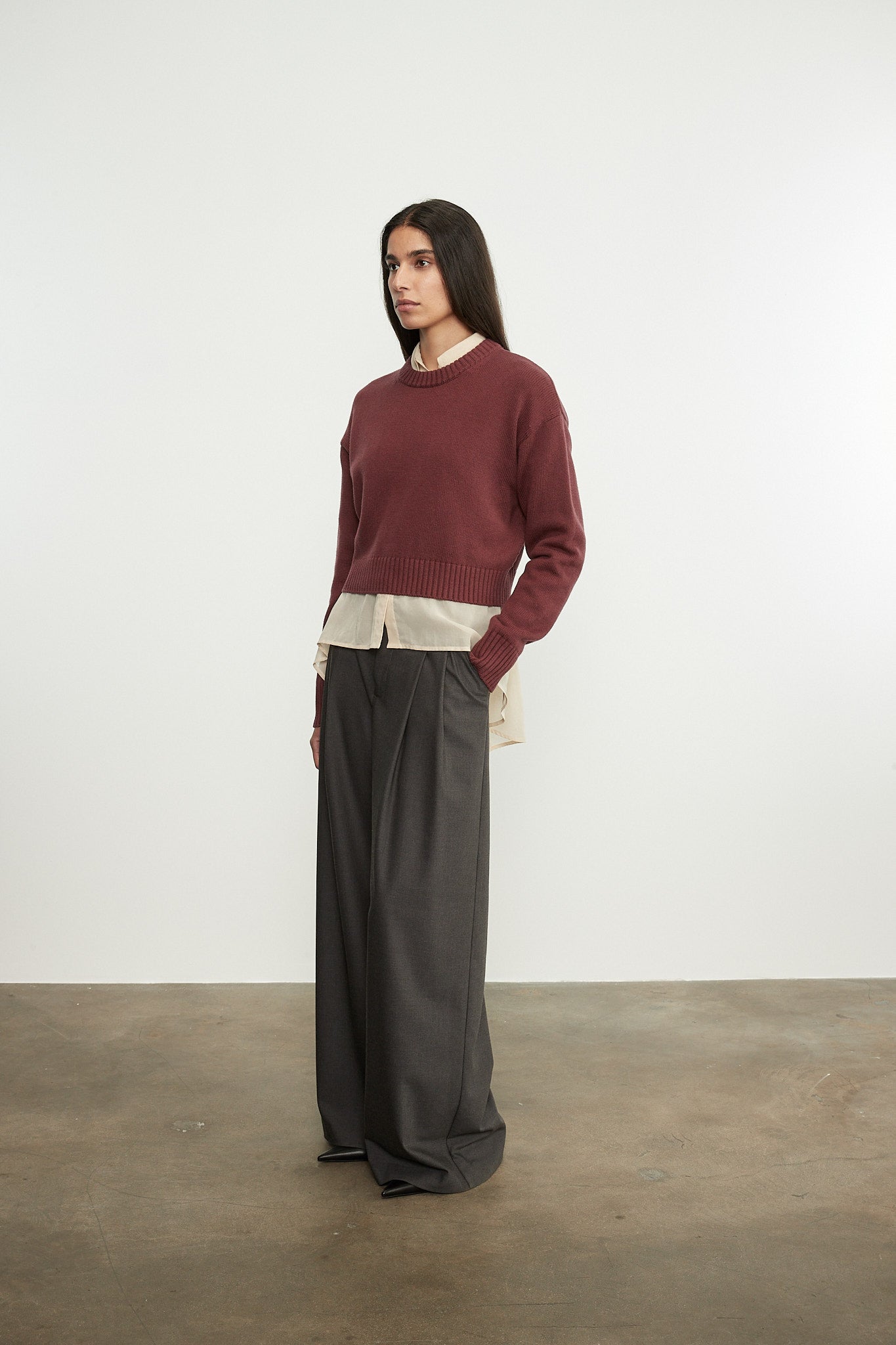 Enza Costa Chunky Cotton Cashmere Sweater in Sanguine
