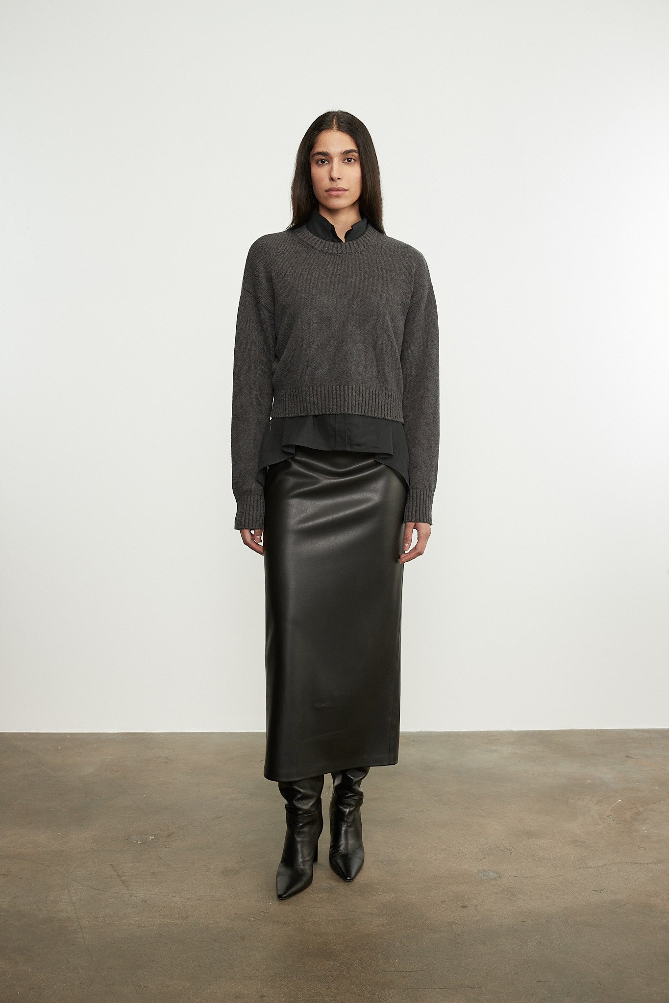 Enza Costa Chunky Cotton Cashmere Sweater in Sanguine