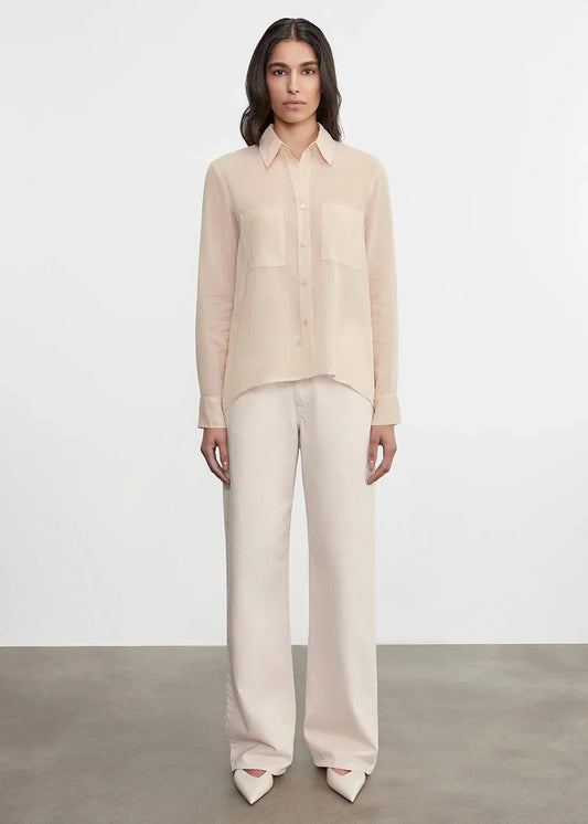 Enza Costa Cotton Organza Shirt in Fawn