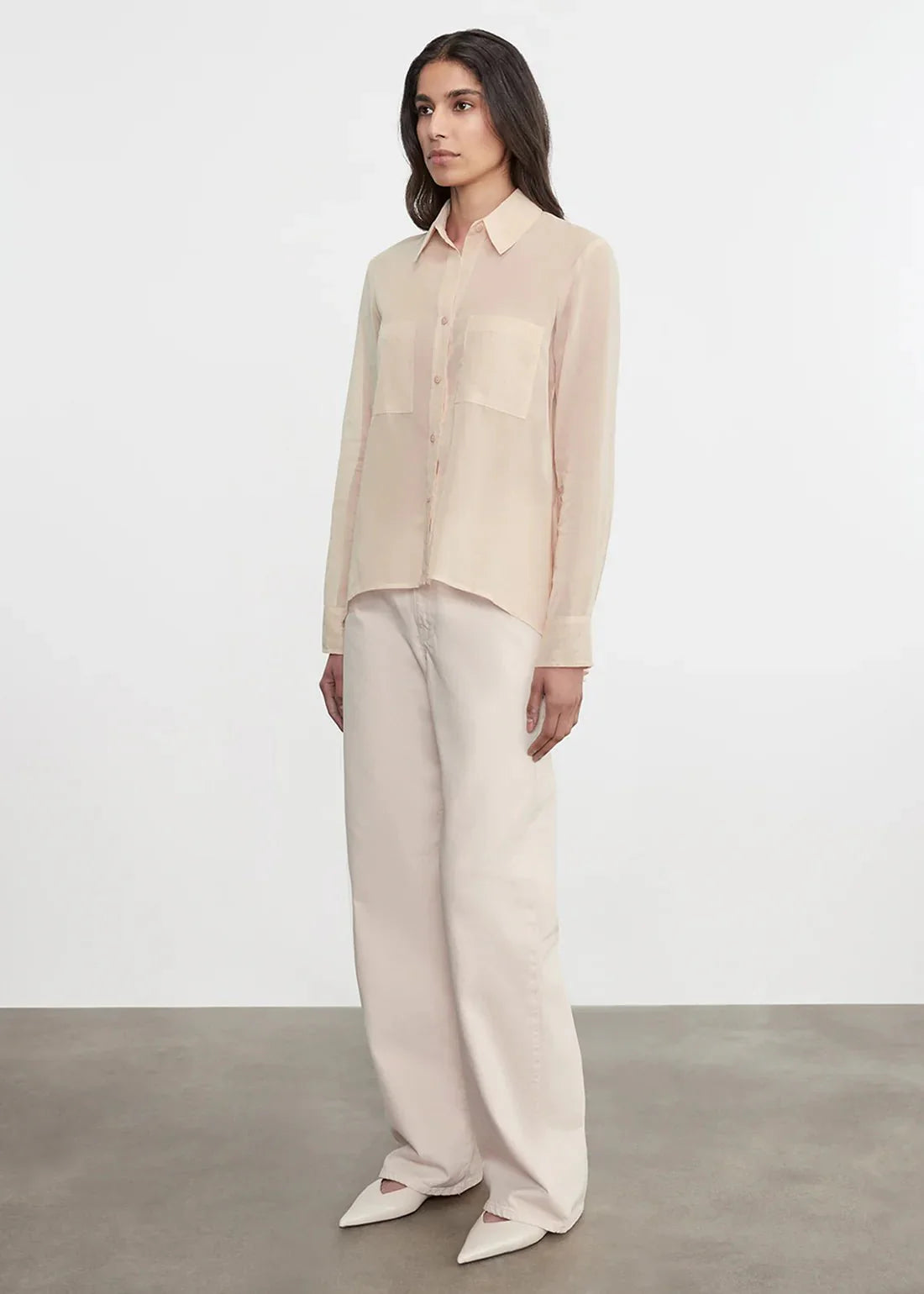 Enza Costa Cotton Organza Shirt in Fawn