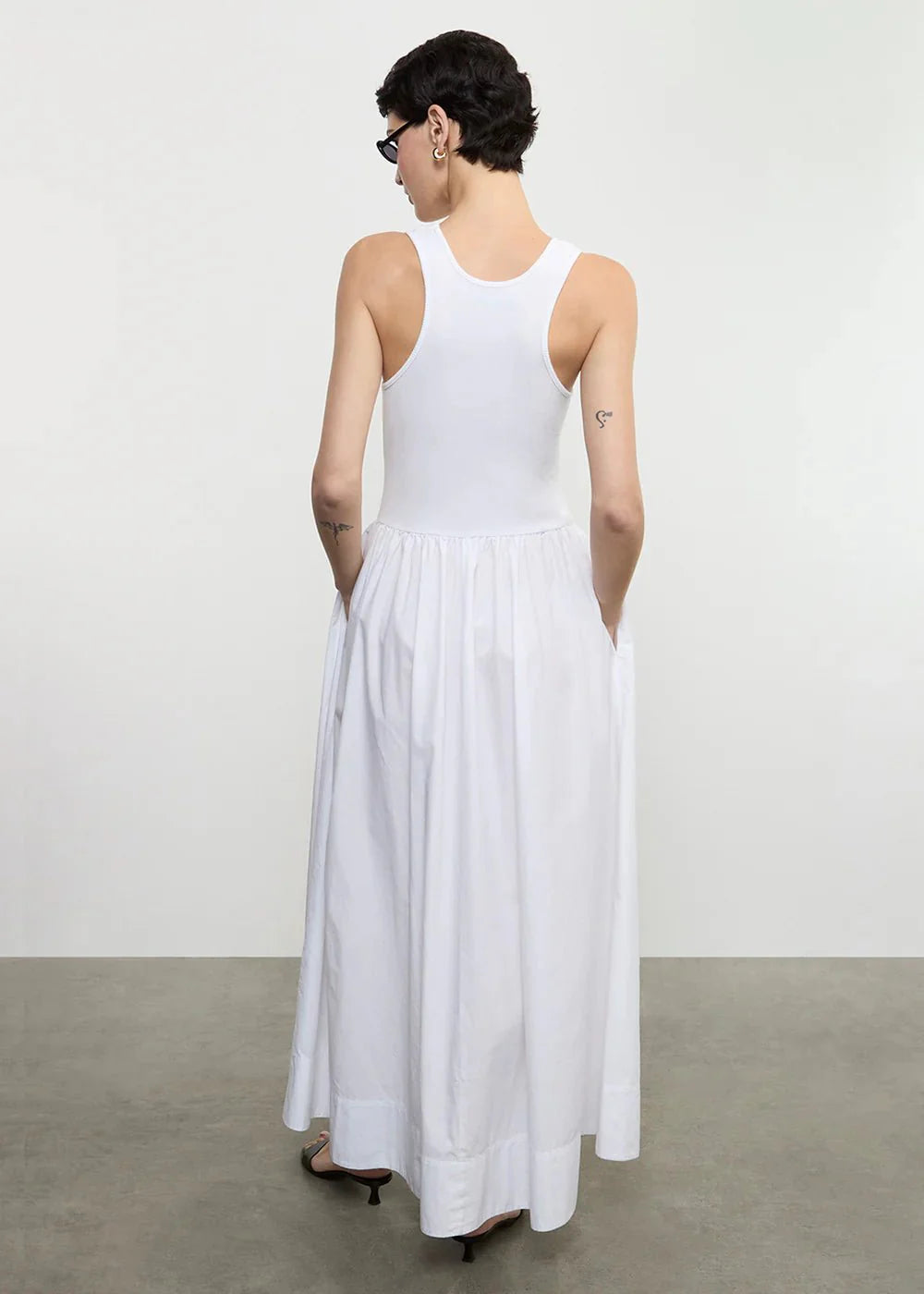 Enza Costa Cotton Resort Tank Dress in White