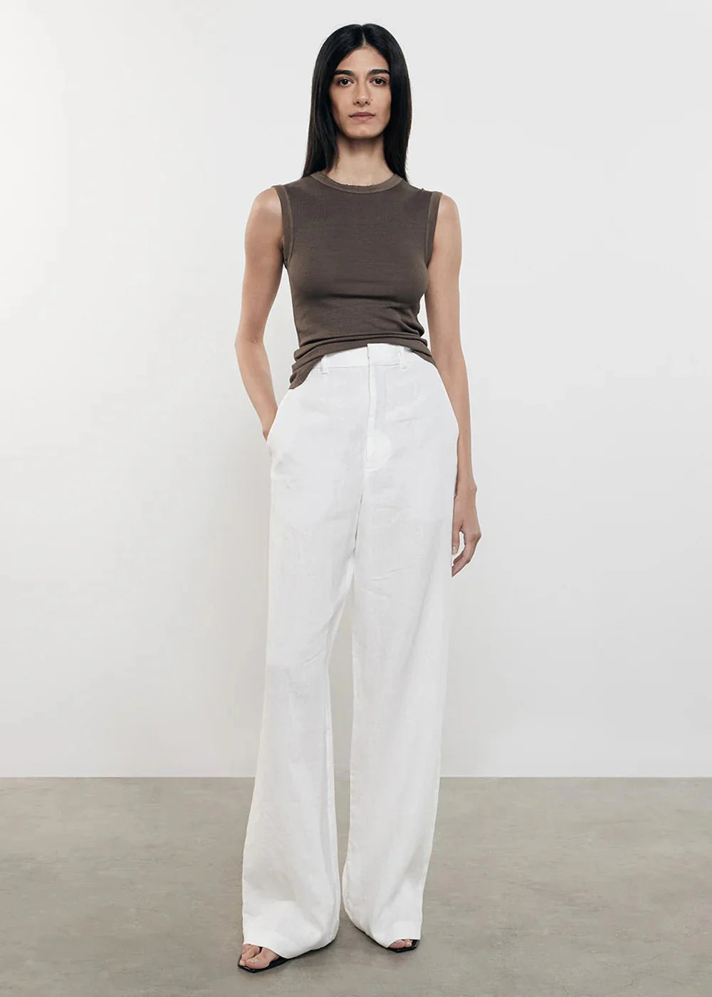 Enza Costa Linen Trouser in Undyed