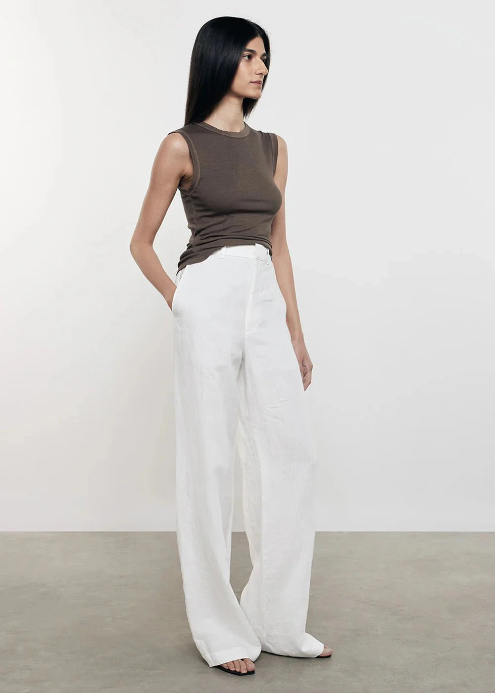 Enza Costa Linen Trouser in Undyed