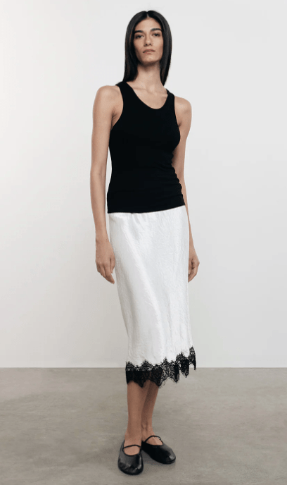 Enza Costa Silk Knit Sheath Tank in Black