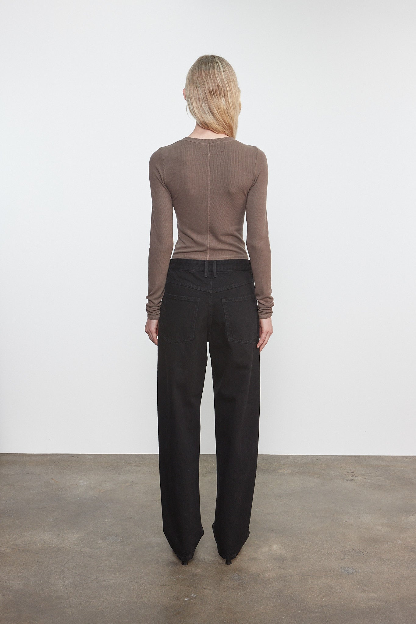Enza Costa Silk Rib Essential Cardigan in Mushroom