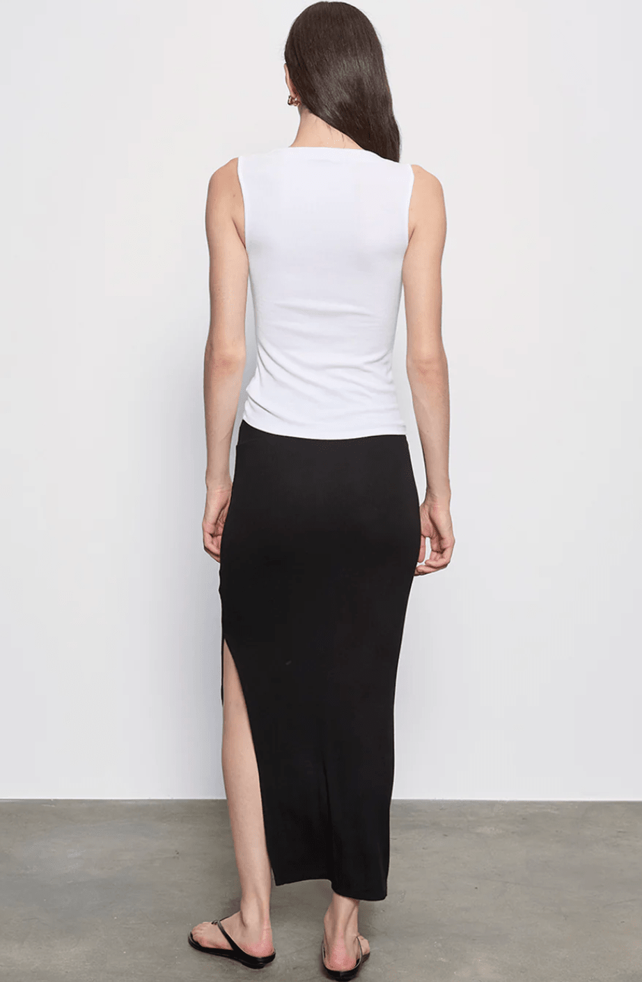 Enza Costa Silk Rib Sleeveless Boatneck in White