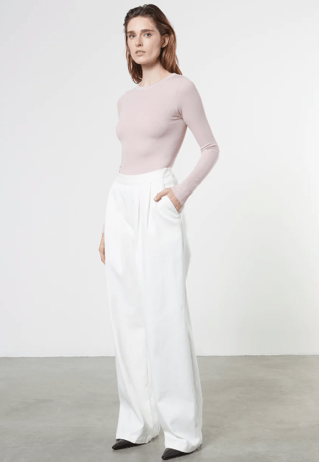 Enza Costa Soft Touch Pleated Wide Leg in Undyed