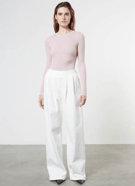 Enza Costa Soft Touch Pleated Wide Leg in Undyed