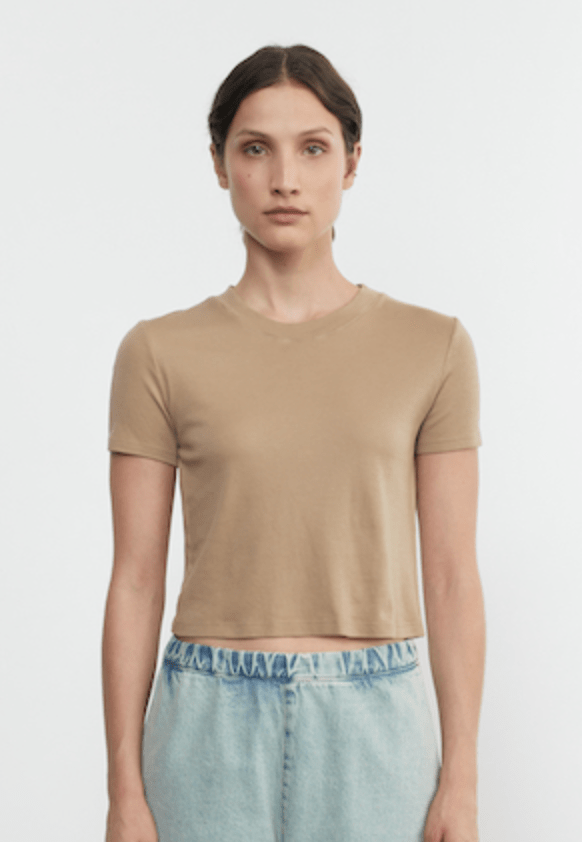 Enza Costa Supima Cotton Essential Perfect Cropped Shirt