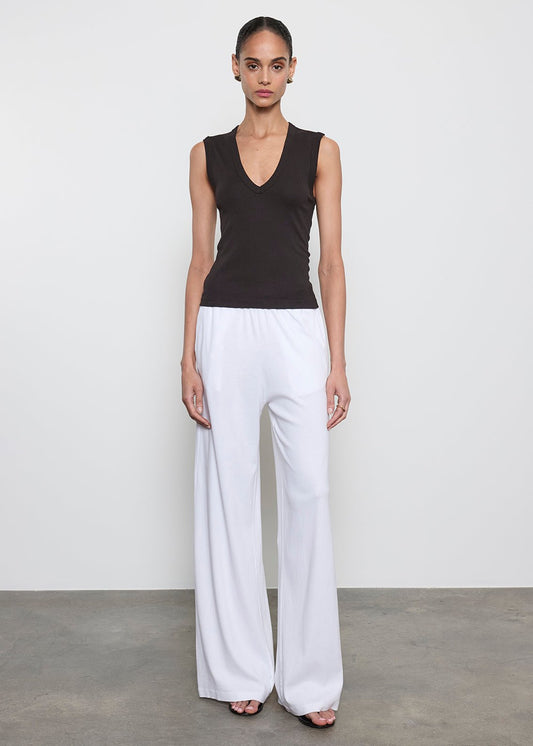 Enza Costa Supima Cotton Sleeveless V in Black