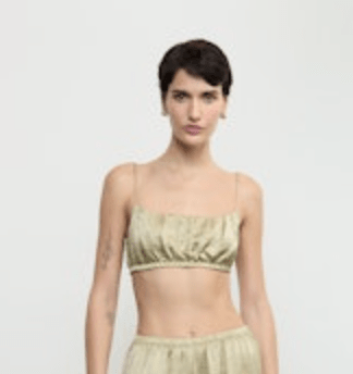 Enza Costa Textured Satin Bralette in Celadon