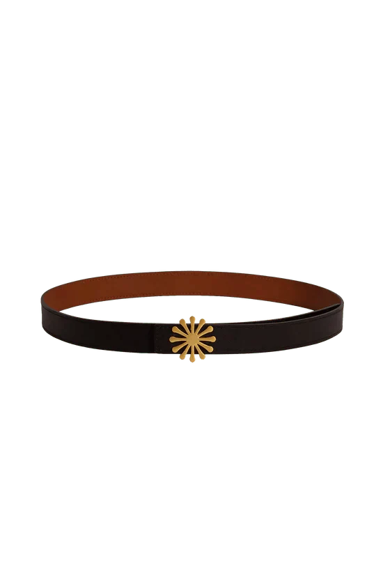 Esthera Reversible Belt in Caramel Black