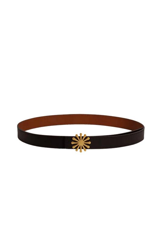 Esthera Reversible Belt in Caramel Black