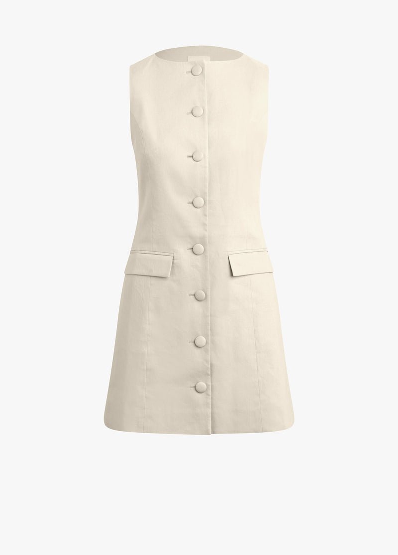 Favorite Daughter The Cece Linen Dress in Light Khaki