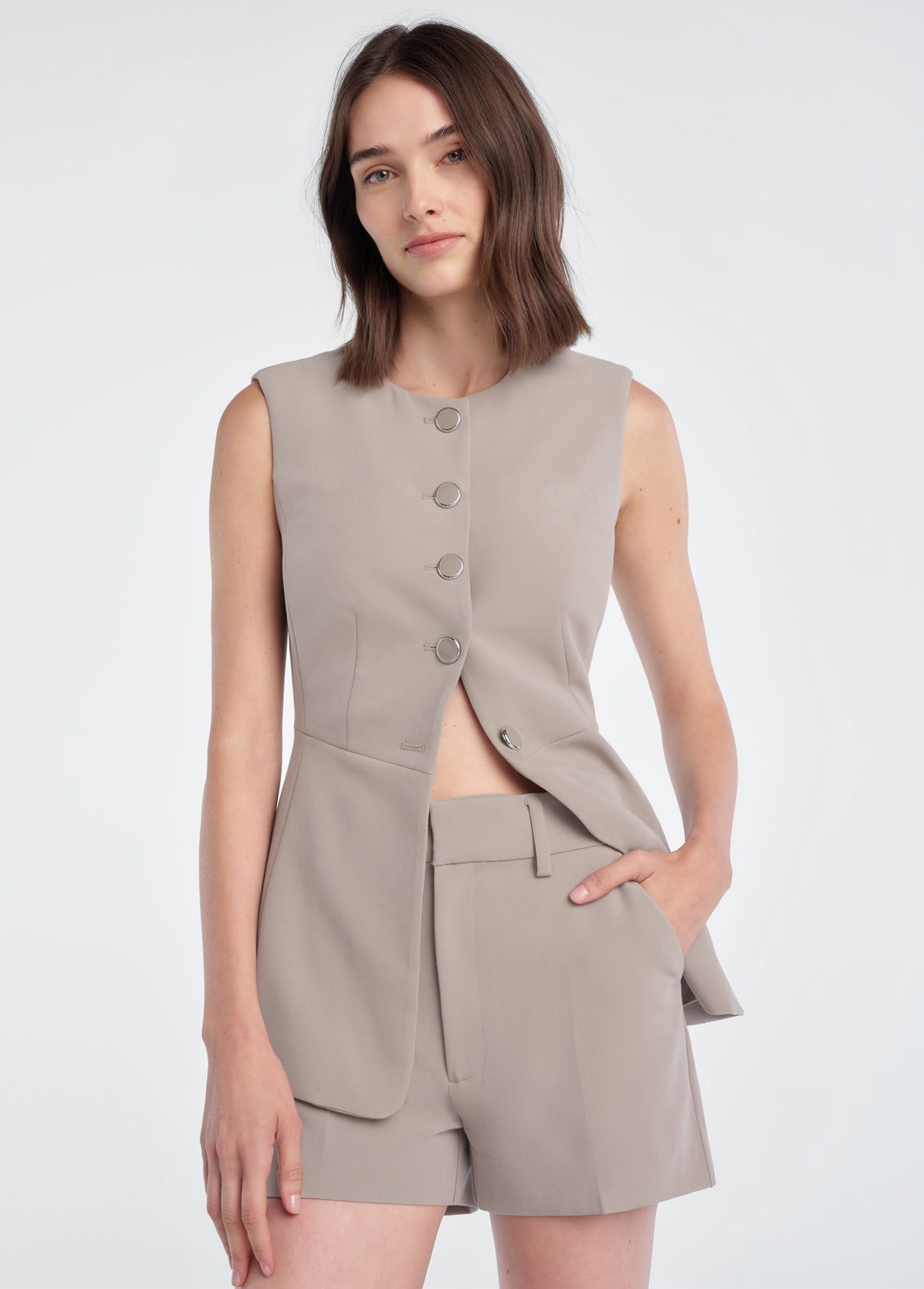 Favorite Daughter The Favorite Mini Short in Soft Taupe