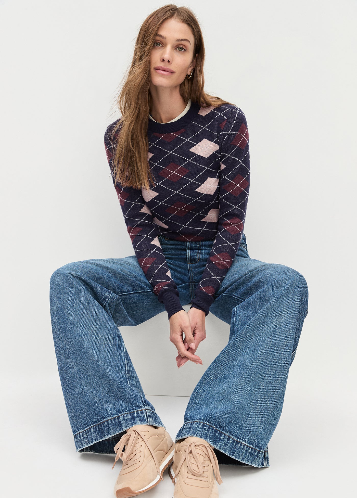 Favorite Daughter The Henry Sweater in Navy Argyle