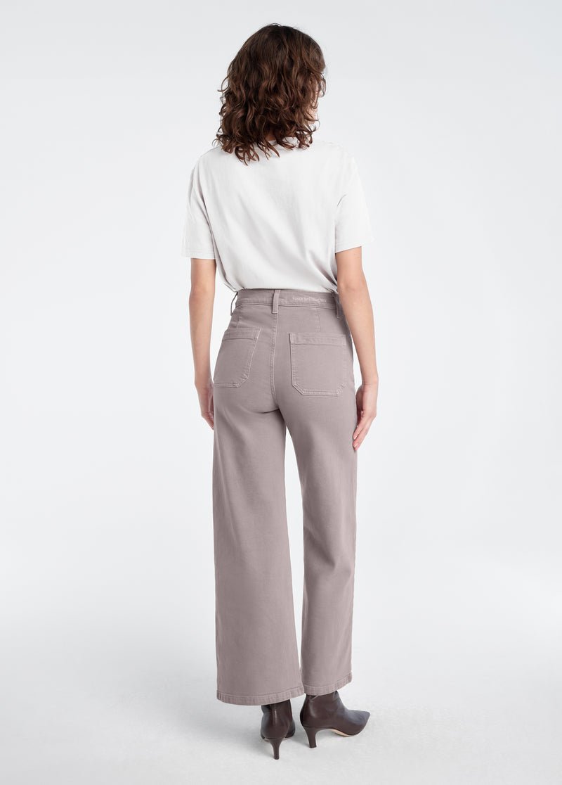 Favorite Daughter The Mischa High Rise Wide Leg Ankle in Soft Taupe