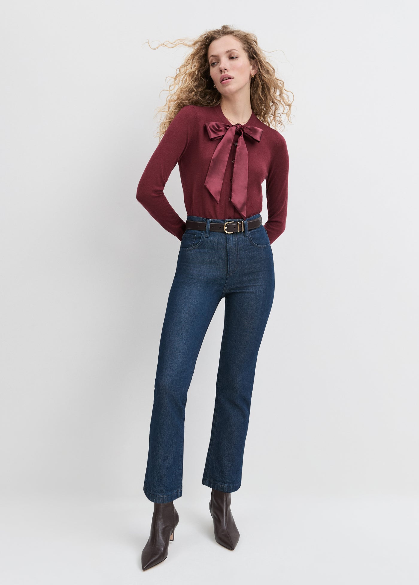 Favorite Daughter The Take A Bow Cardigan in Vino