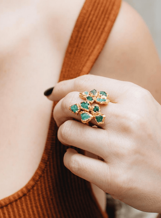 Fenomena Emerald Due Chunk Ring