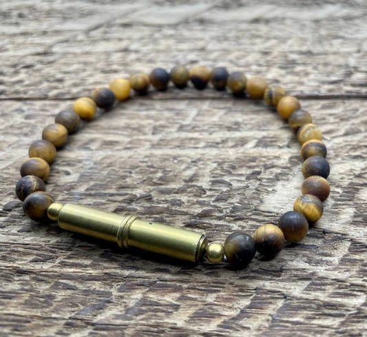 Flint Beaded Single Bracelet: Tiger Eye / Large