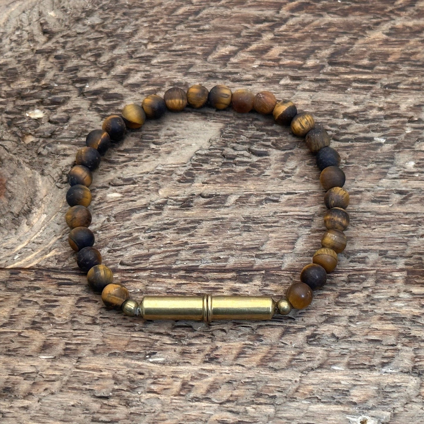 Flint Beaded Single Bracelet: Tiger Eye / Large