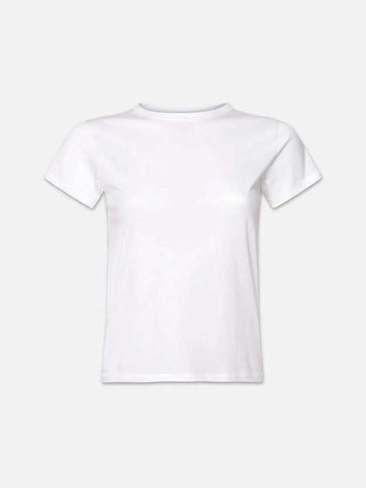 Frame Fitted Crew Tee in White