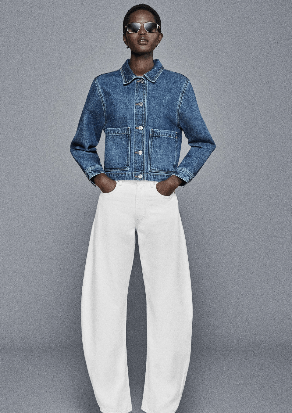 Frame Patch Pocket Jacket in Noble