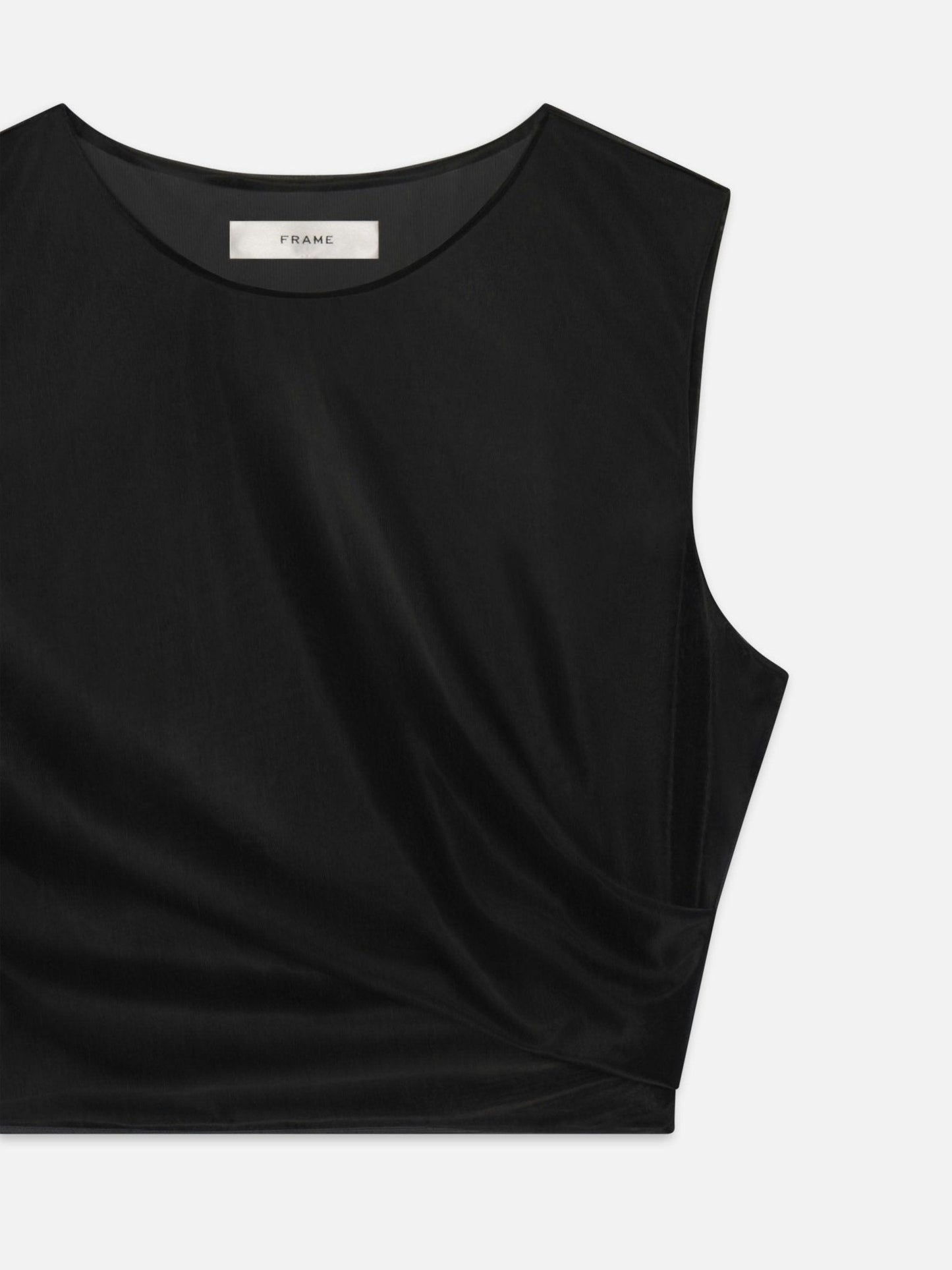 Frame The Mesh Twist Tank in Black