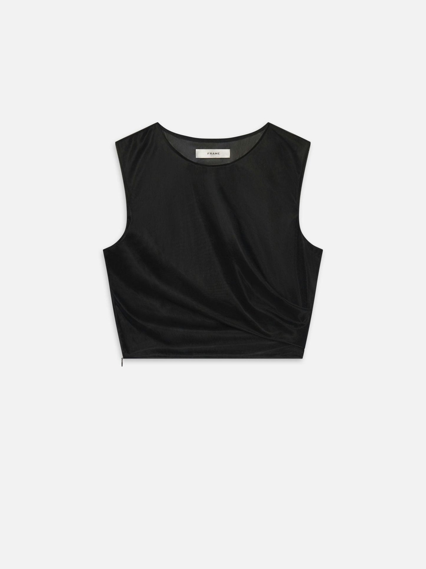 Frame The Mesh Twist Tank in Black